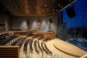 Jazz at Lincoln Center in Columbus Circus, NYC. Acoustic design and internal room acoustics by WSDG. Main photo.